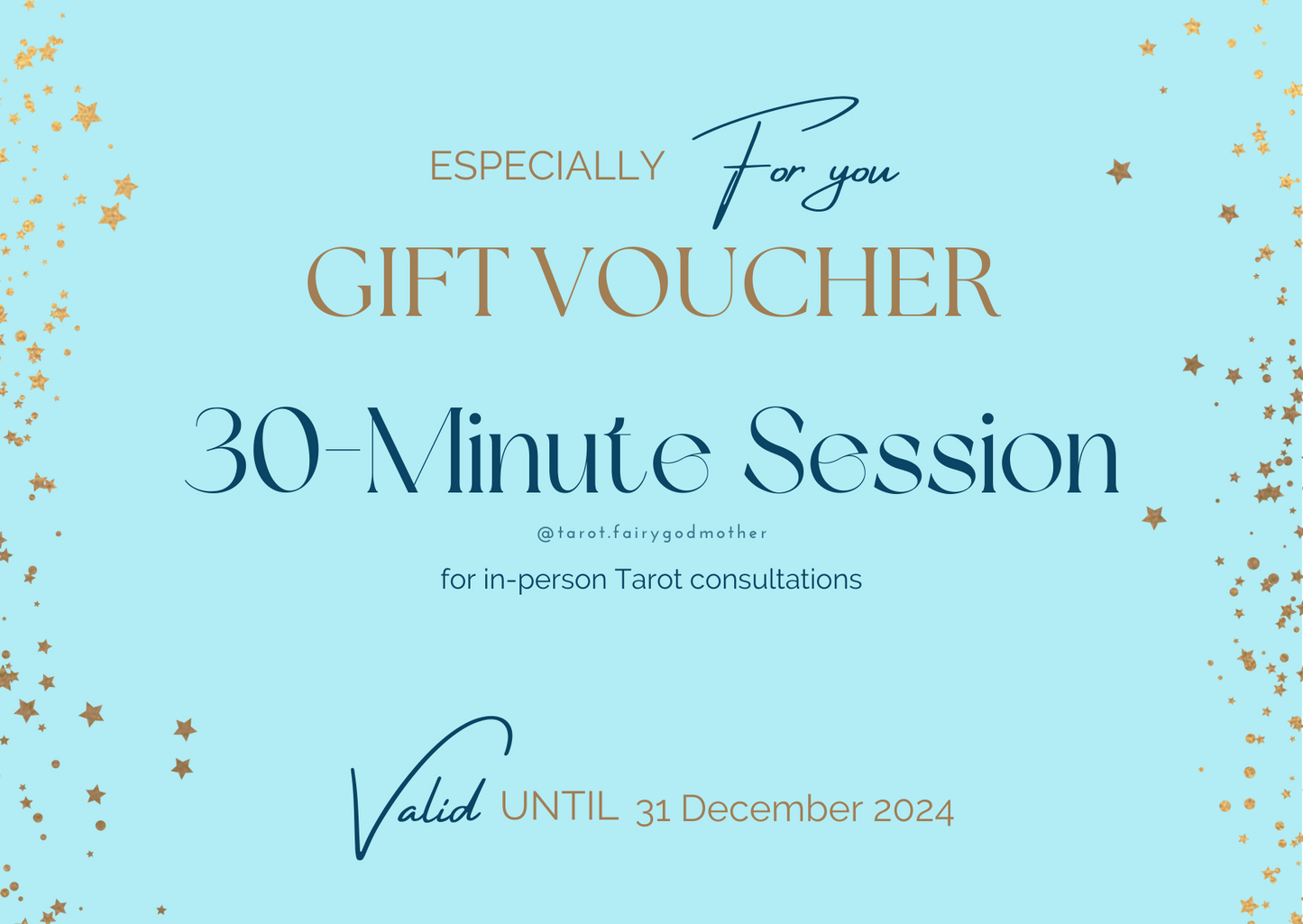 Gift Voucher 30-Minute In-Person Tarot Consultations